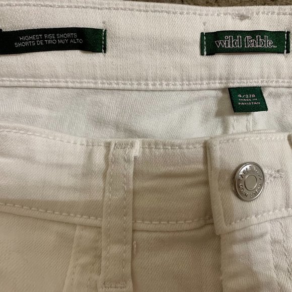 High Rise White Denim Shorts - Picture 3 of 3